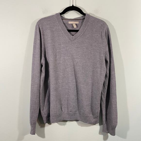 Nordstrom Women Grey 100% Merino Wool Fitted Pullover Sweater Size XL - Picture 1 of 7